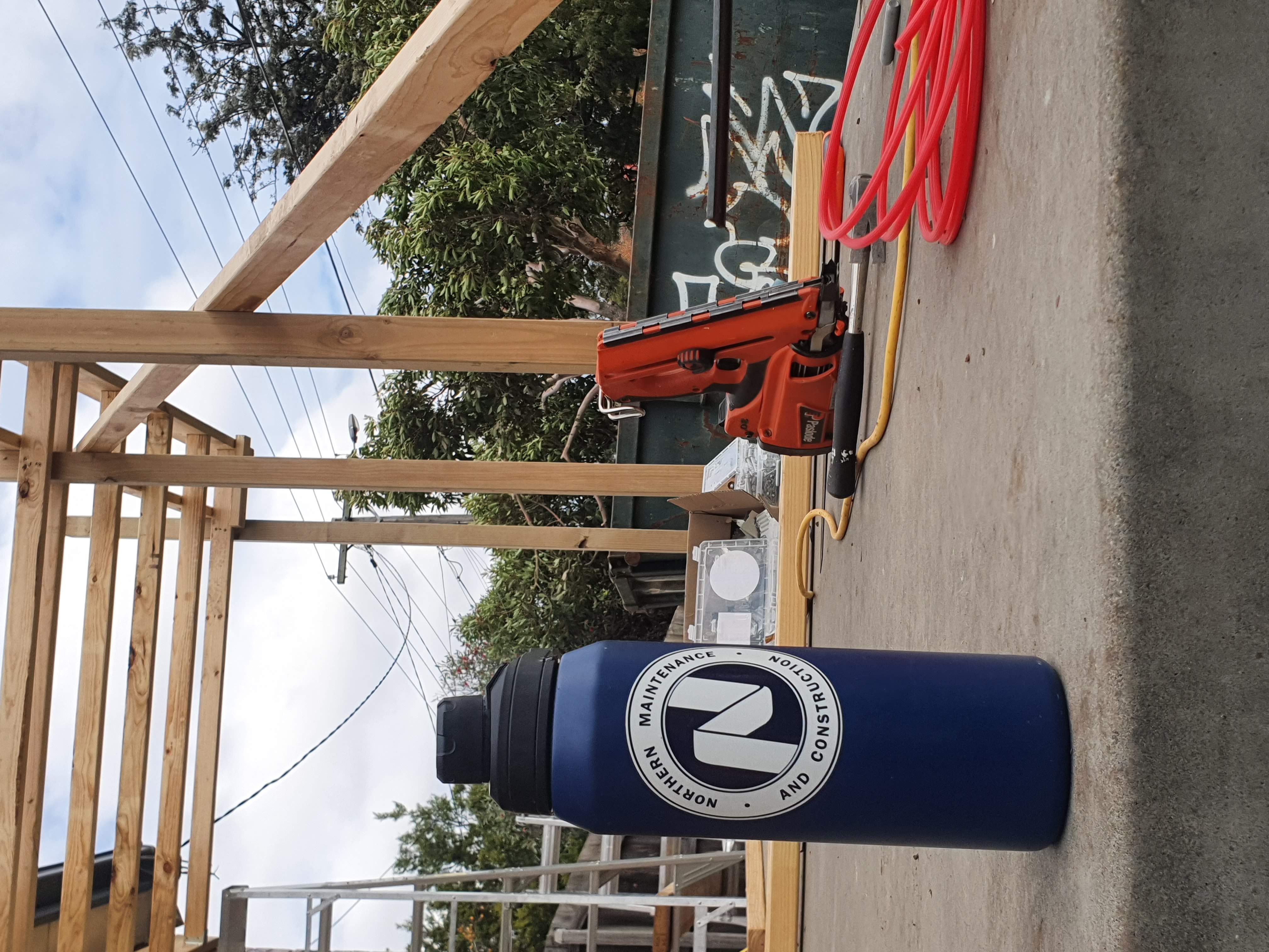 On-site project photo with Northern Maintenance branding